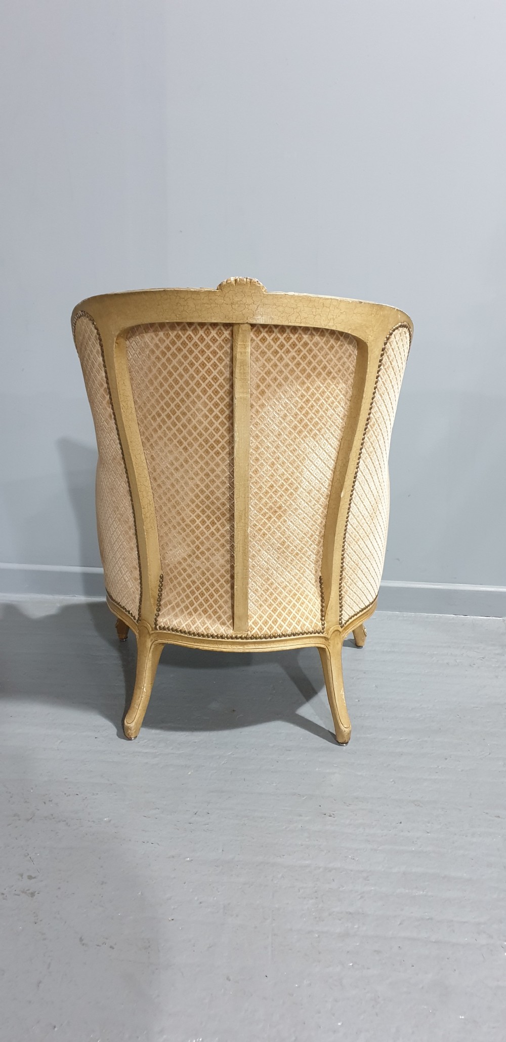 Large Pair French Painted Fauteuil Armchairs View VIII