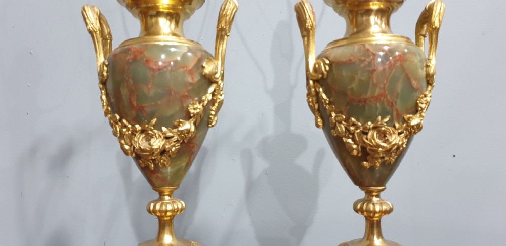 Wonderful Pair French Marble Table Lamps View VIII