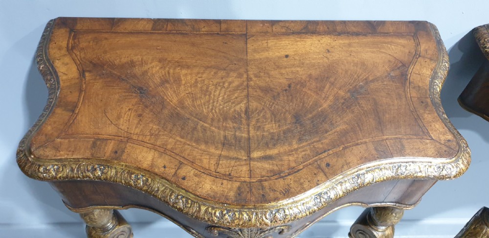 Outstanding Pair Walnut Console Tables View IV