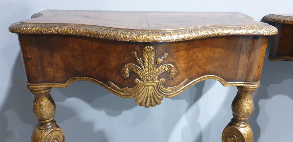 Outstanding Pair Walnut Console Tables View VI