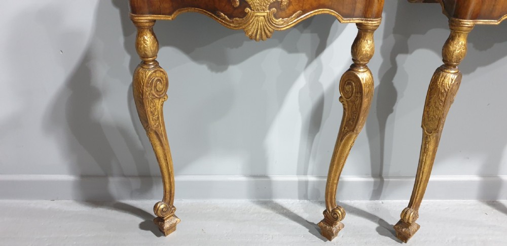 Outstanding Pair Walnut Console Tables View VII
