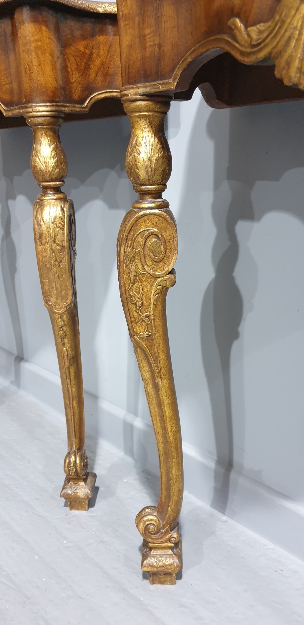 Outstanding Pair Walnut Console Tables View XII