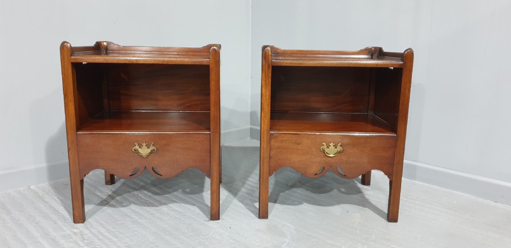 Super Pair Georgian Mahogany Bedside Cabinets View II