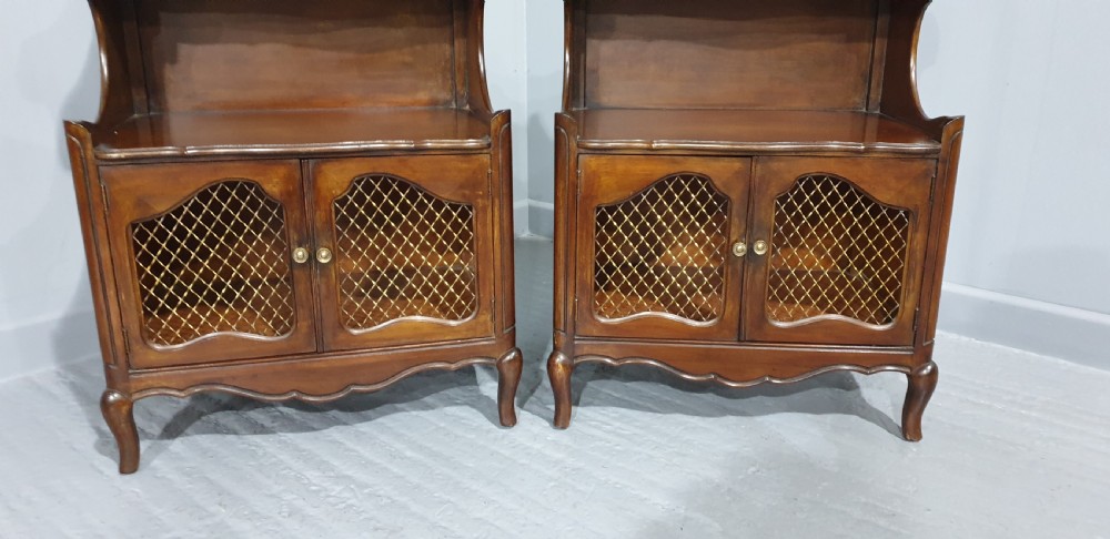 Good Pair Mahogany Bedside Lamp Cabinets View II