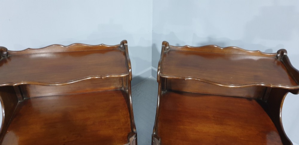 Good Pair Mahogany Bedside Lamp Cabinets View IV