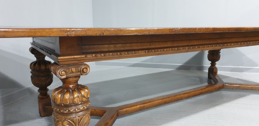 Huge 10ft (4 mtr) Oak Refrectory Dining Table View IV