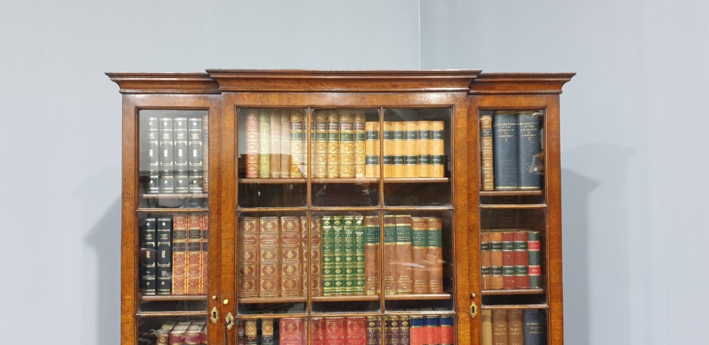 Wonderful Breakfront Walnut Bookcase View II