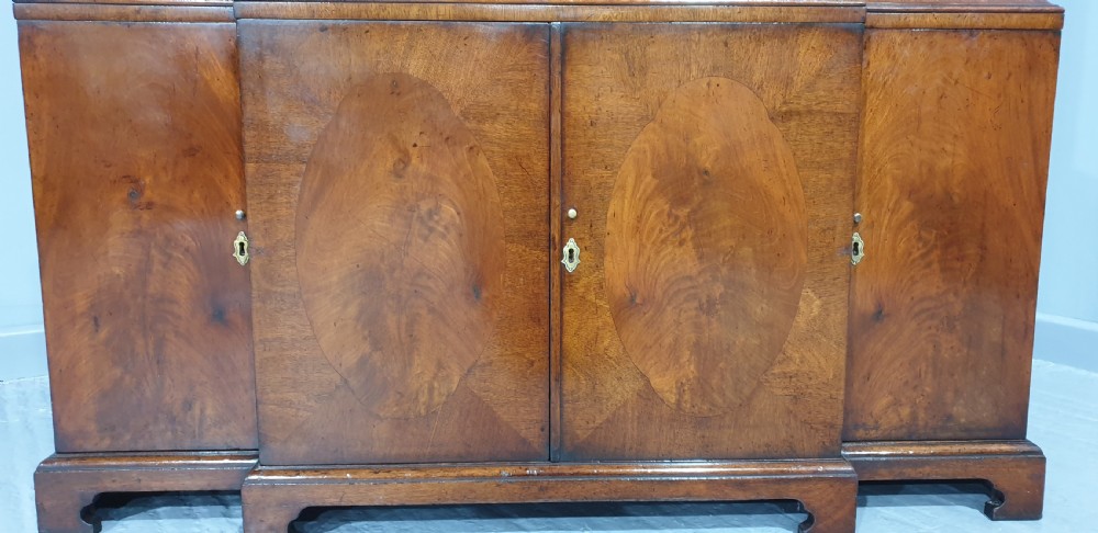 Wonderful Breakfront Walnut Bookcase View V