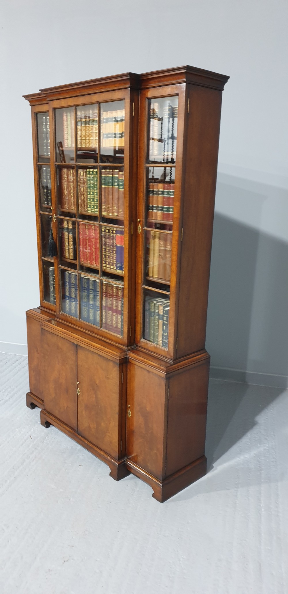 Wonderful Breakfront Walnut Bookcase View XIII