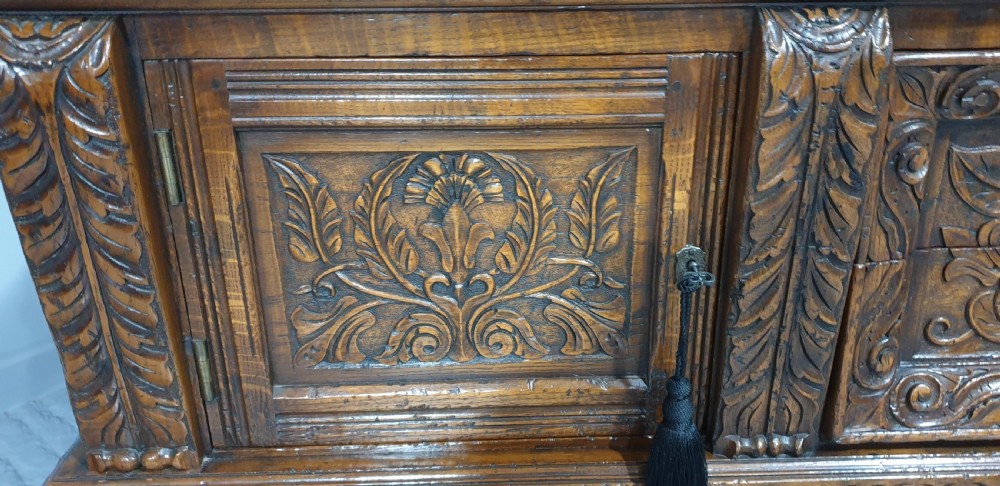 Top Quality Elizabethan Oak Sideboard View IX