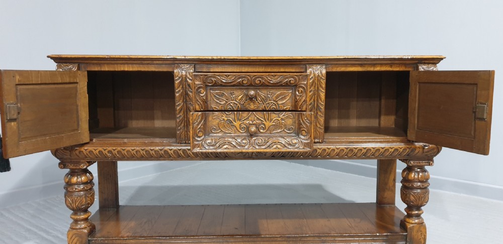 Top Quality Elizabethan Oak Sideboard View X