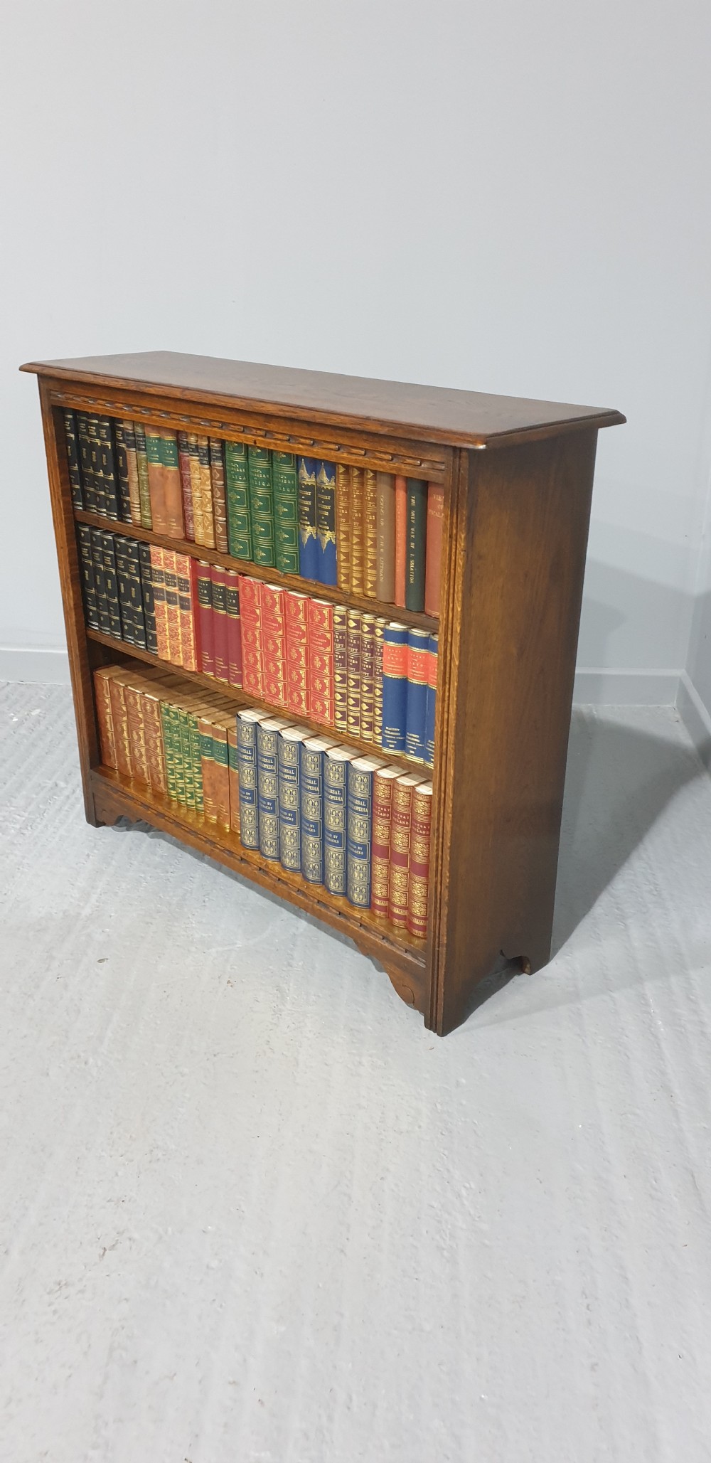 Oak Adjustable Open Library Bookcase View V