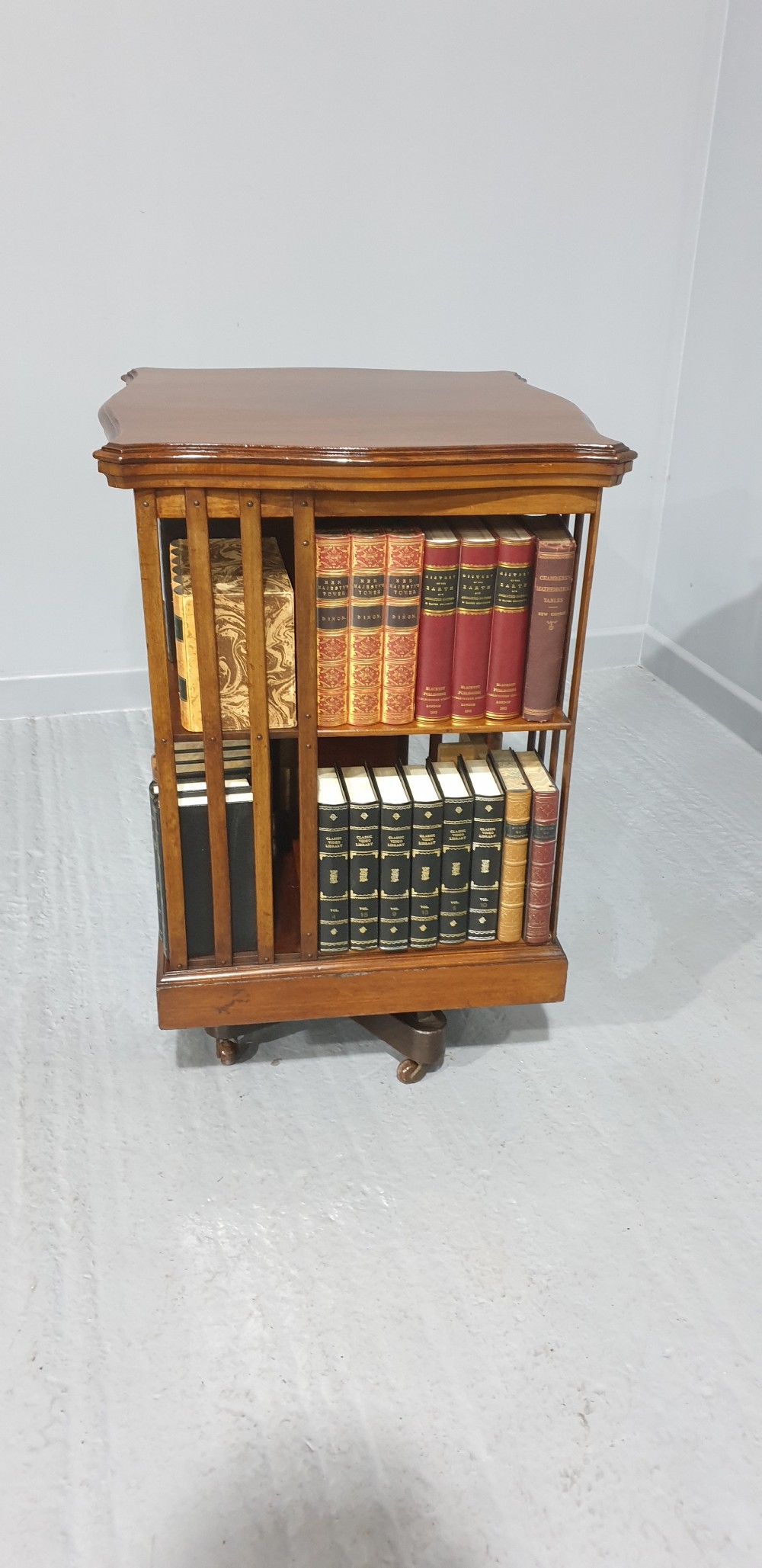 Edwardian Mahogany Revolving Bookcase View II