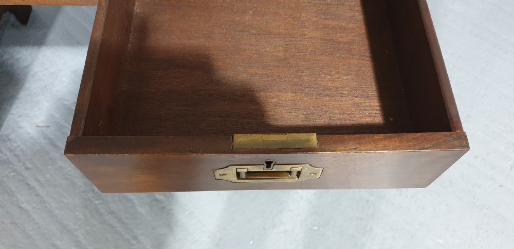 Mahogany Campaign Pedestal Desk View VII