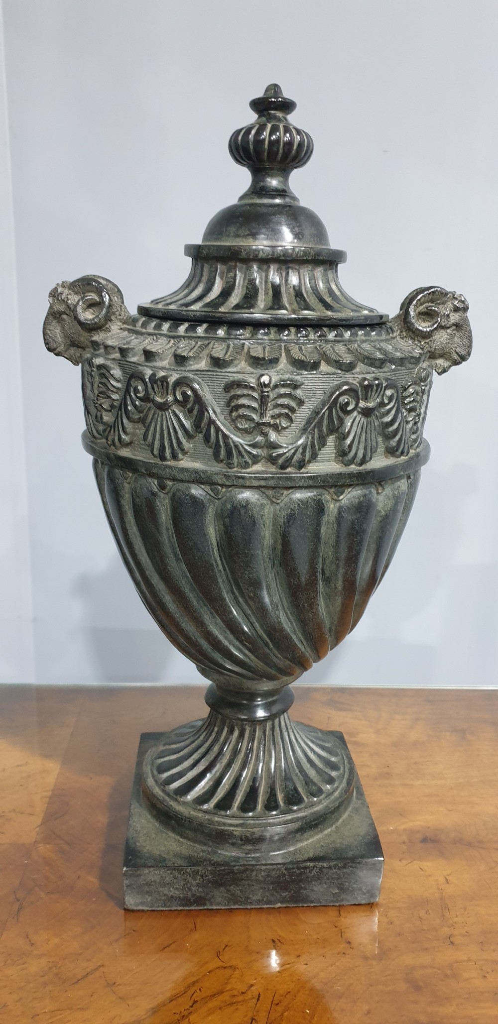 Large Pair Decorative Urns View II