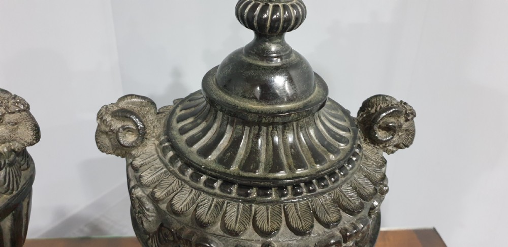 Large Pair Decorative Urns View III