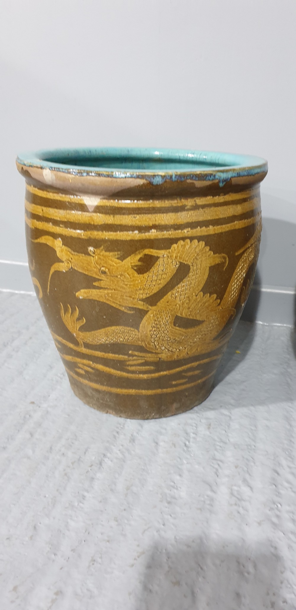 Large Pair Ironstone Planters View II