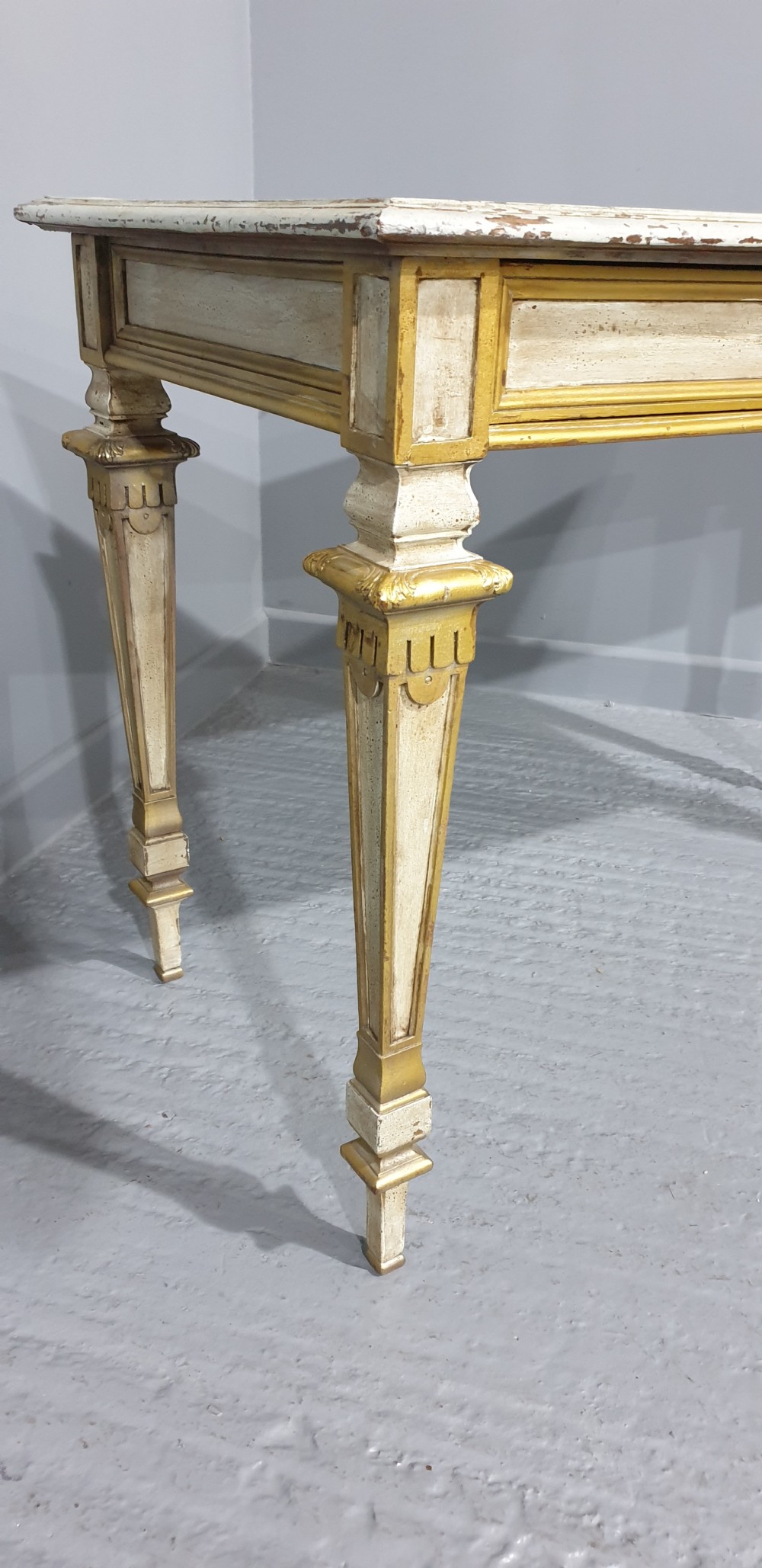 French Painted Two Drawer Side Table  View IV