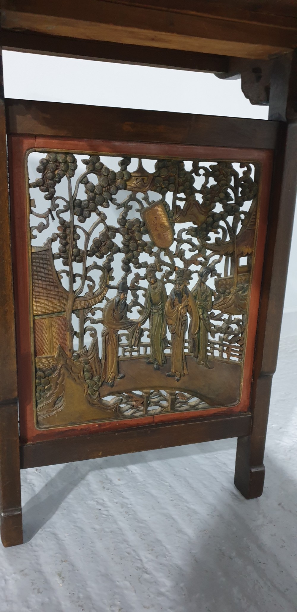 A superb Oriental Carved Alter or Console Table View IV