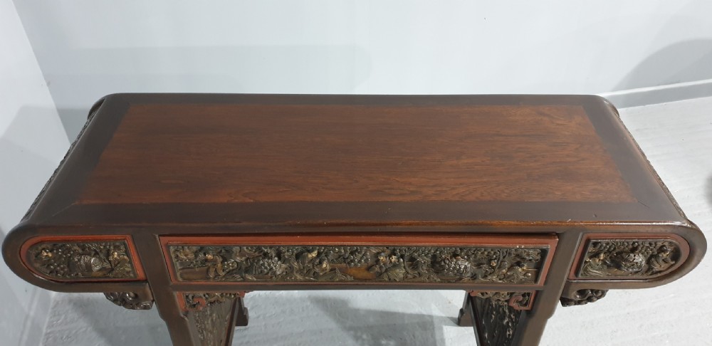 A superb Oriental Carved Alter or Console Table View VII