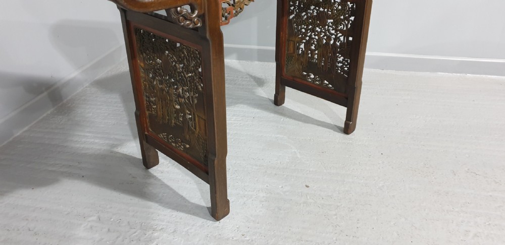 A superb Oriental Carved Alter or Console Table View X