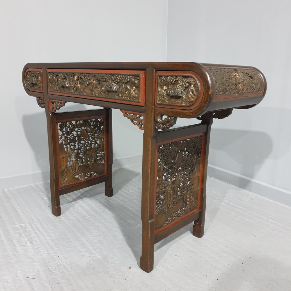 A superb Oriental Carved Alter or Console Table