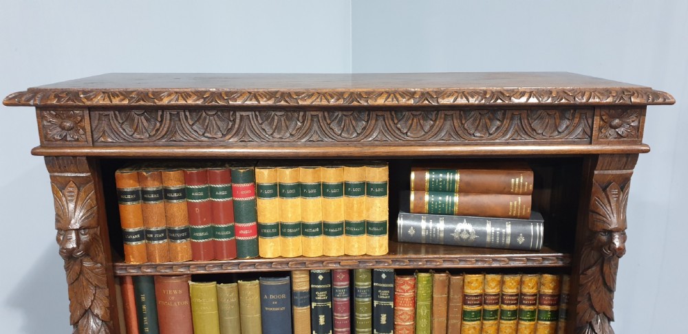 Solid Oak Open Adjustable Bookcase View III