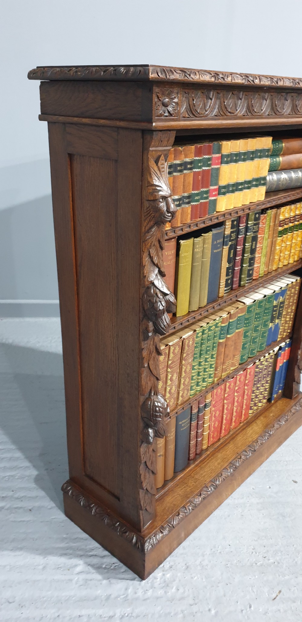 Solid Oak Open Adjustable Bookcase View V