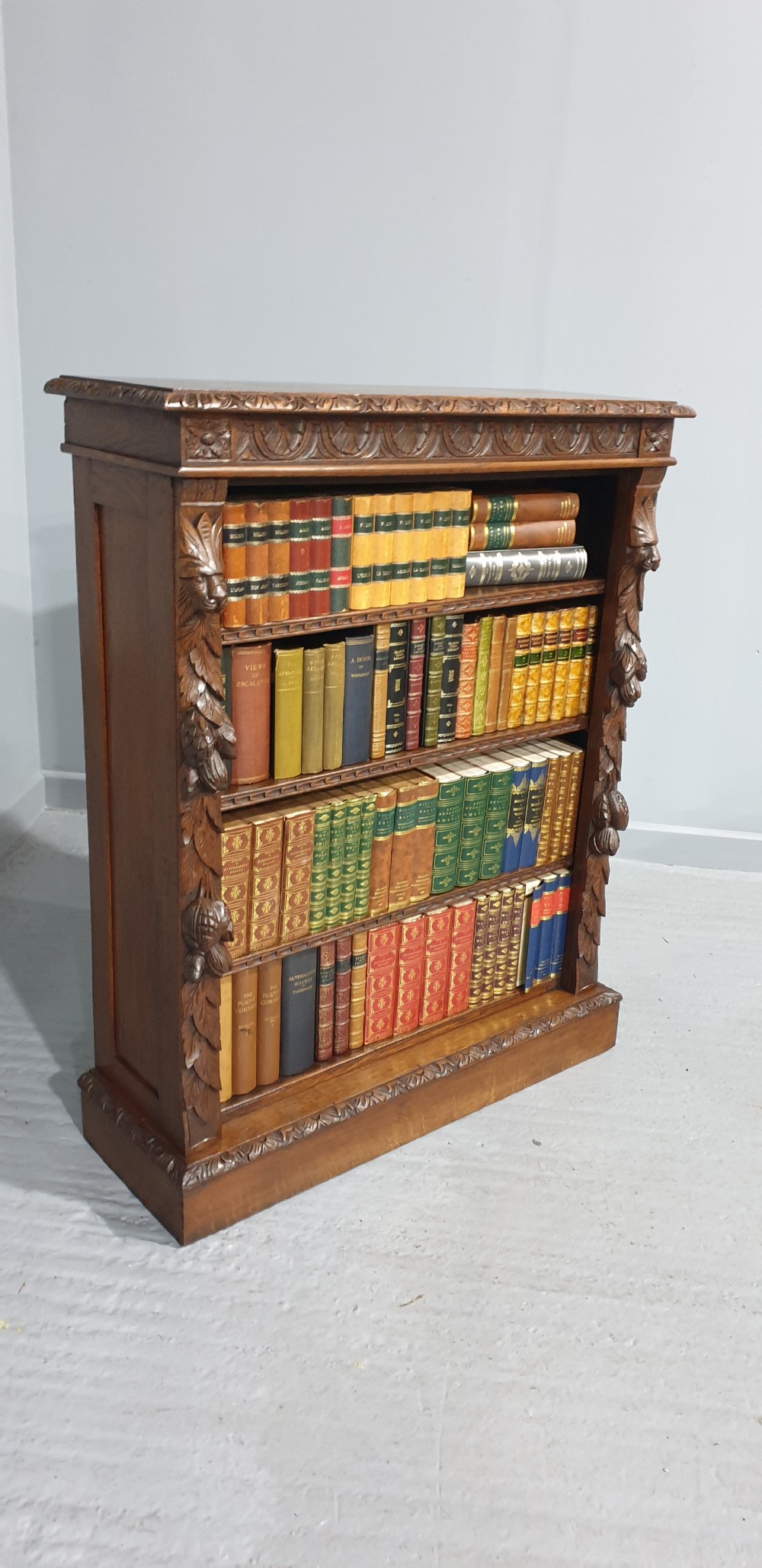 Solid Oak Open Adjustable Bookcase View VI