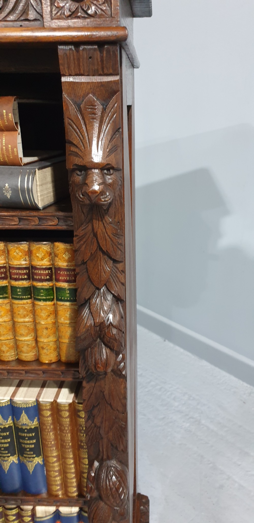 Solid Oak Open Adjustable Bookcase View VII