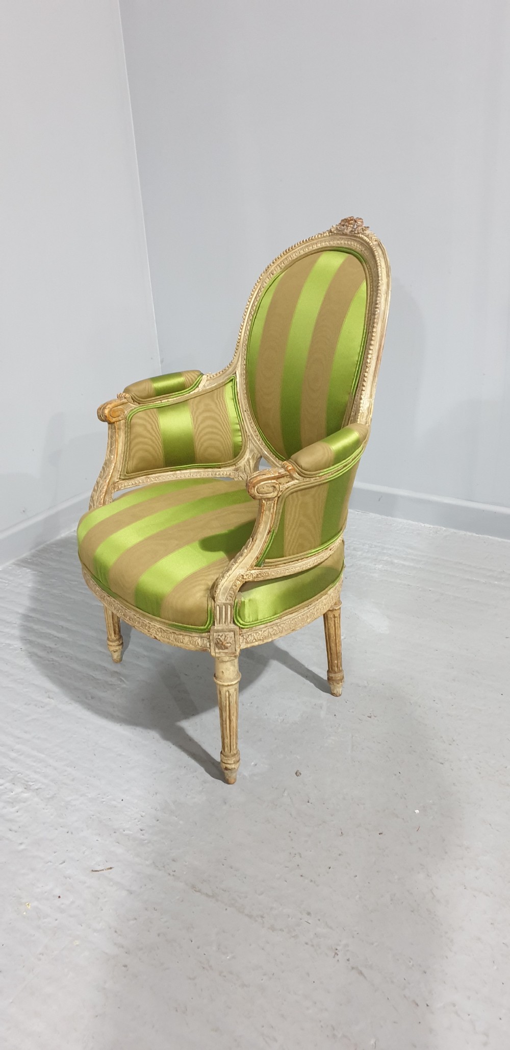Original Painted French Bergere Armchair View VIII