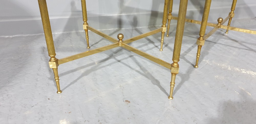 Pair French Brass Side Tables View IV