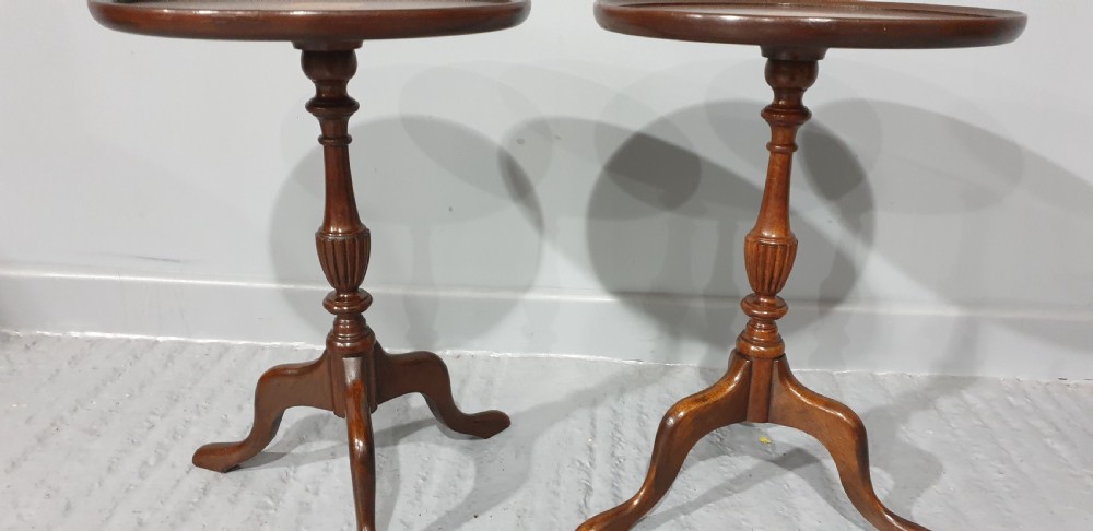 Pair Mahogany Inlaid Wine Tables View III
