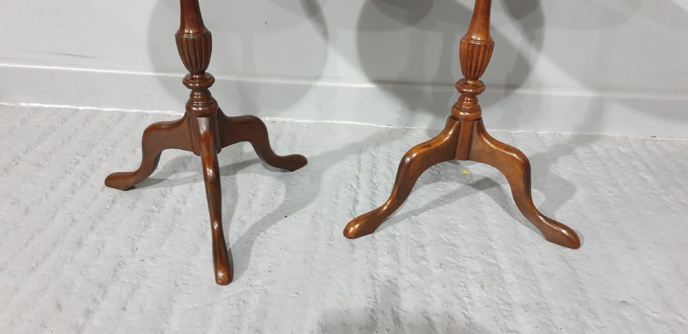 Pair Mahogany Inlaid Wine Tables View IV