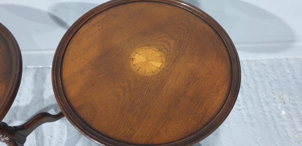 Pair Mahogany Inlaid Wine Tables View VI