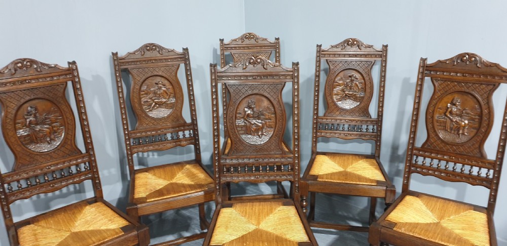 Super Set of Six Oak Dining Chairs View IV