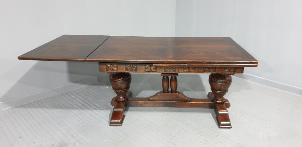 Huge French Oak Extending Kitchen Refrectory Dining Table View X