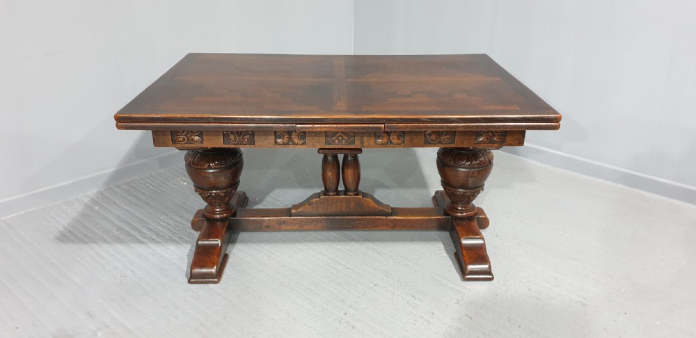 Huge French Oak Extending Kitchen Refrectory Dining Table View XI
