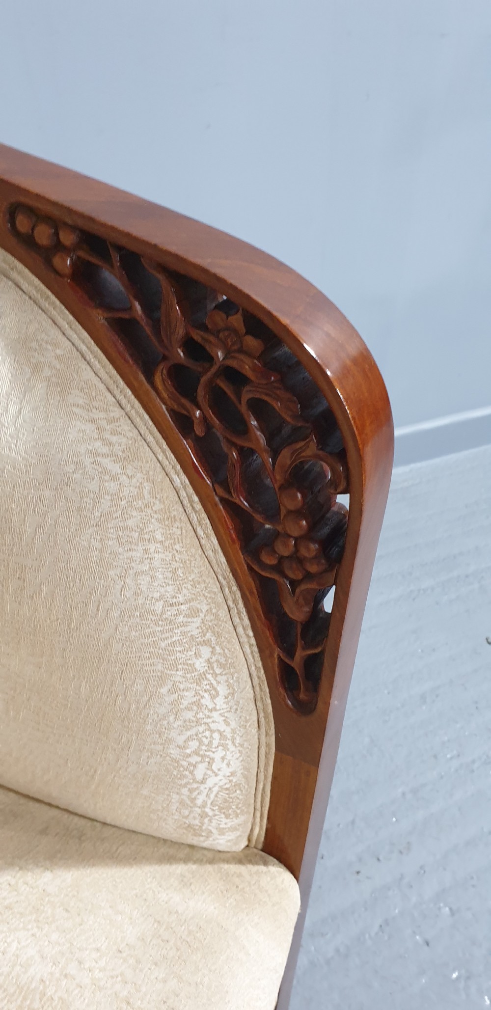 Pretty Mahogany Curved Sofa View V