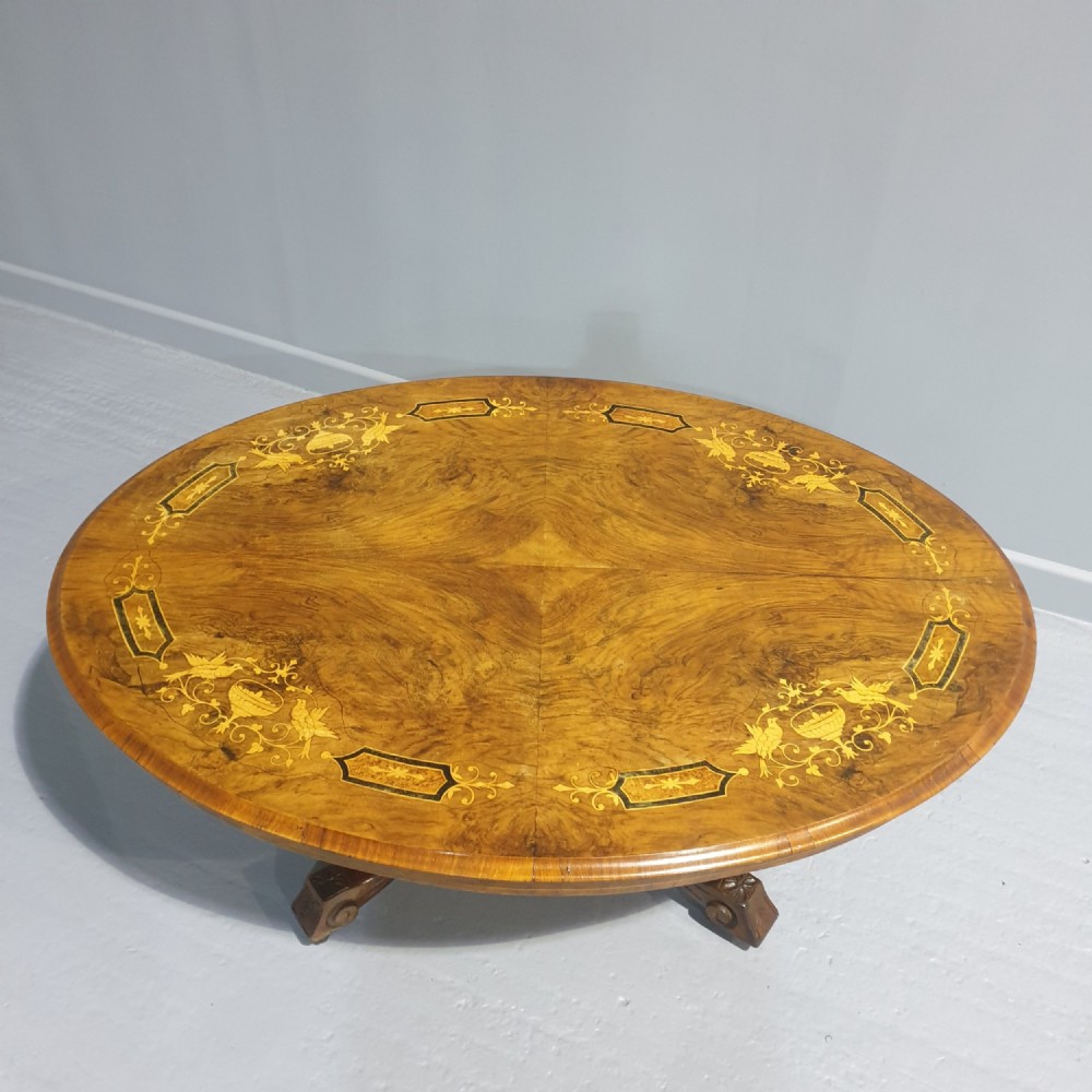 Superb Burr Walnut Inlaid Coffee Table