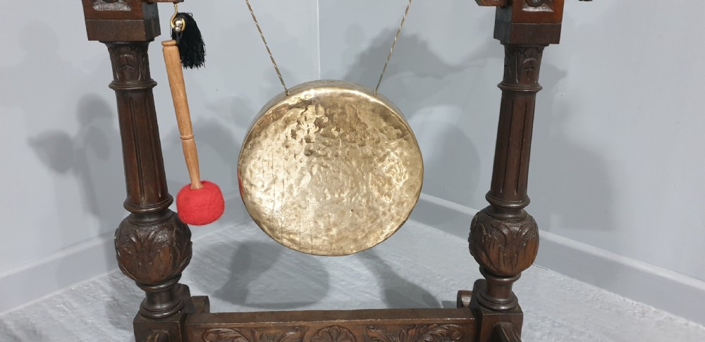 Oak Floor Standing Green Man Dinner Gong View VI