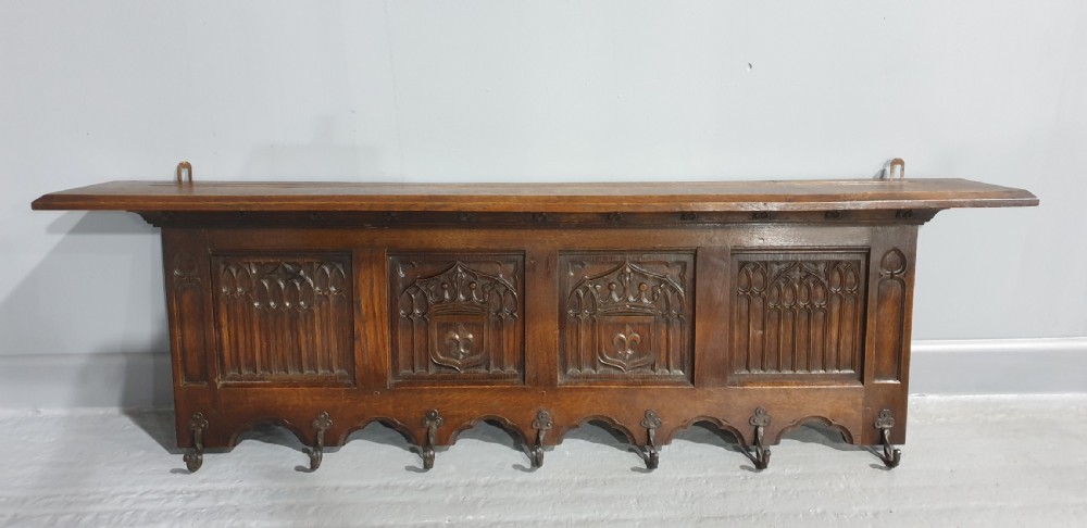Carved Oak Coat Rack View II