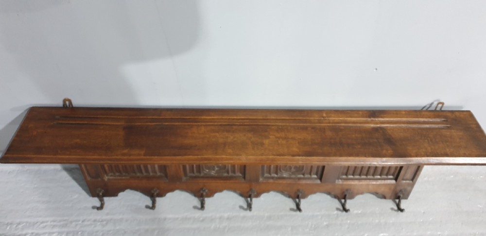Carved Oak Coat Rack View VI
