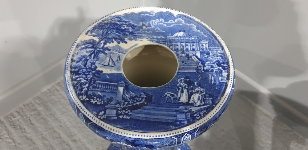 Superb Cauldon Blue and White Jardinere on Stand View IV