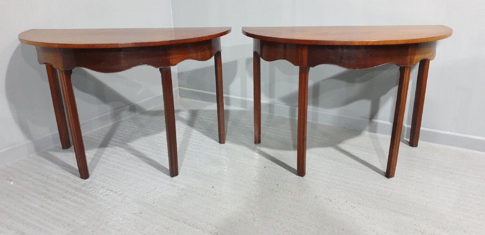 Pair Georgian Mahogany Console Tables View II
