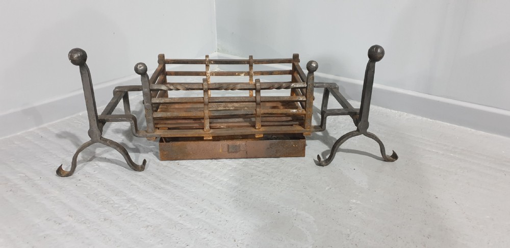 Cast Iron Basket and Fire Dogs View III