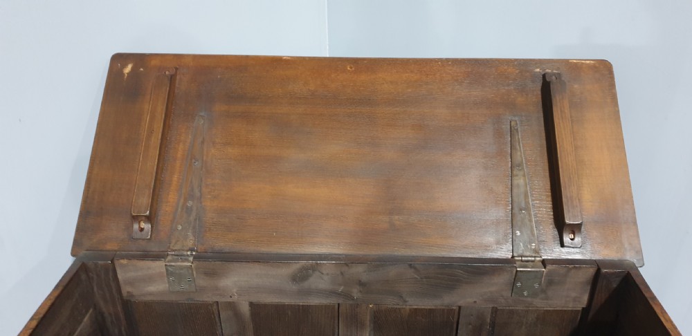 Fabulous Three Panel Oak Coffer View VII
