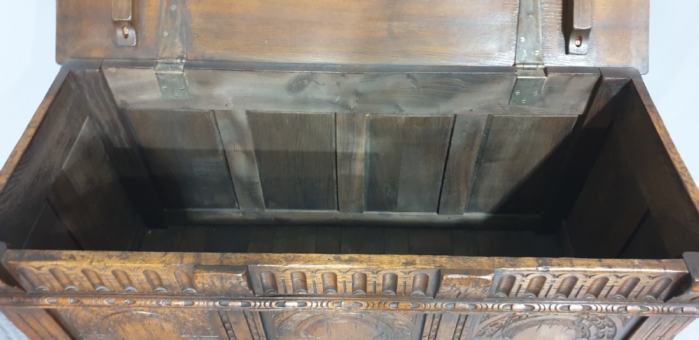 Fabulous Three Panel Oak Coffer View VIII