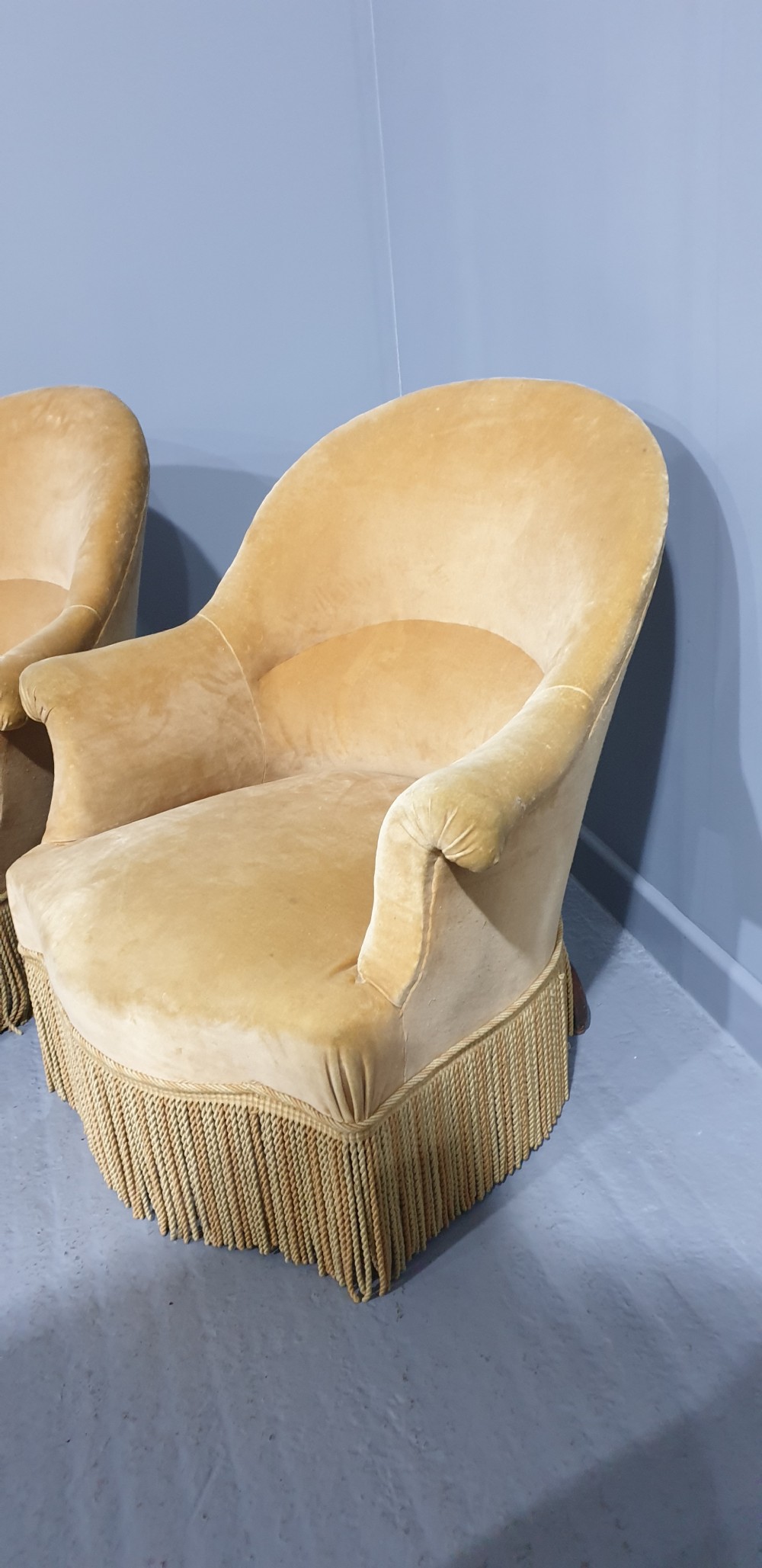 Near Pair French Tub Chairs View III