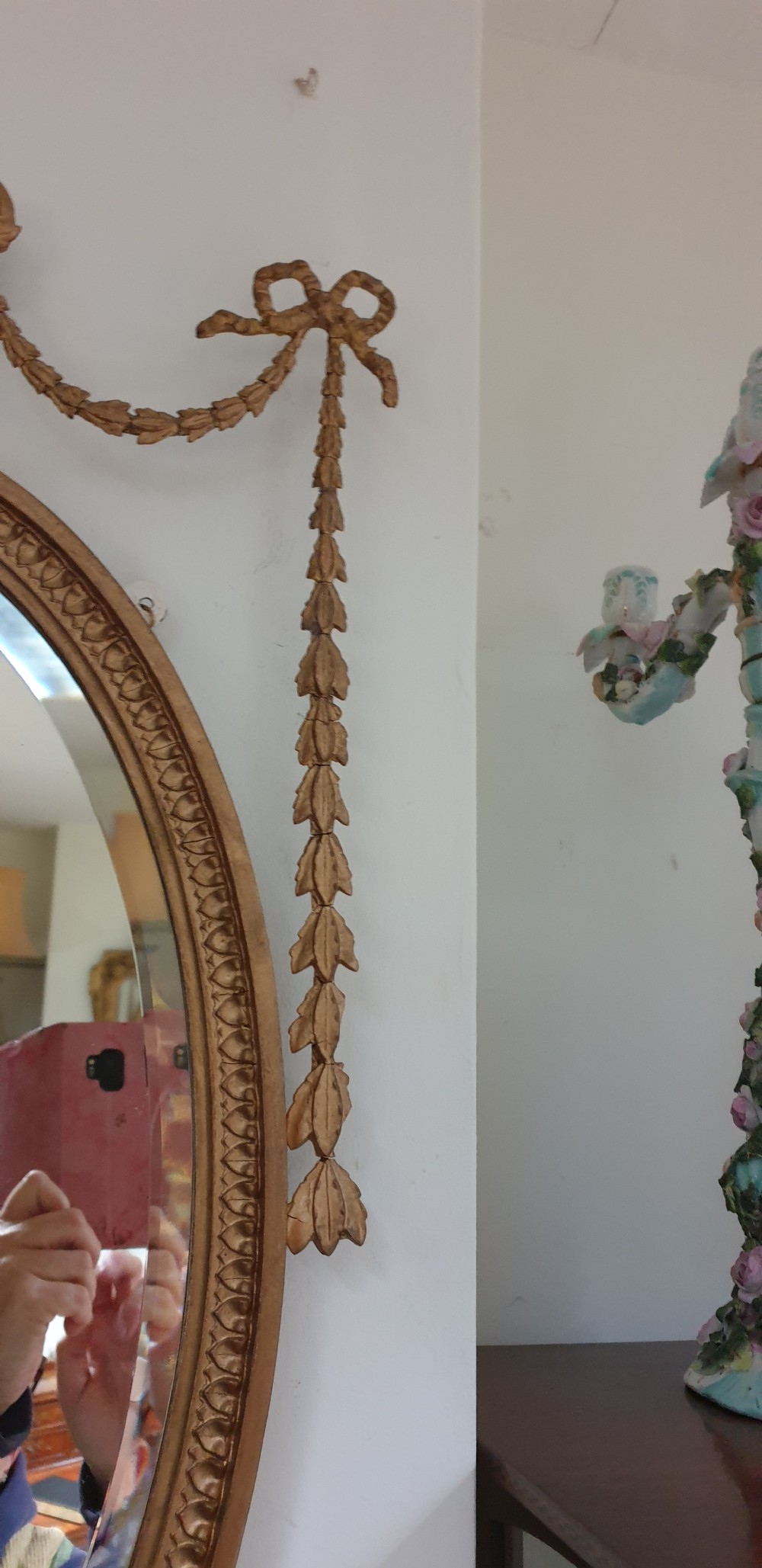 Adams Gilt  Oval Mirror View VI